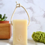 lavender orange handmade vegan natural soap on a rope