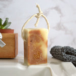 black pepper ginger handmade vegan natural soap on a rope