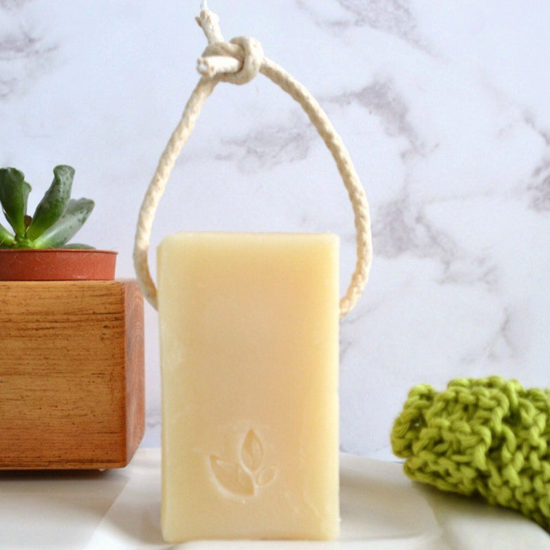 cedarwood grapefruit handmade vegan natural soap on a rope